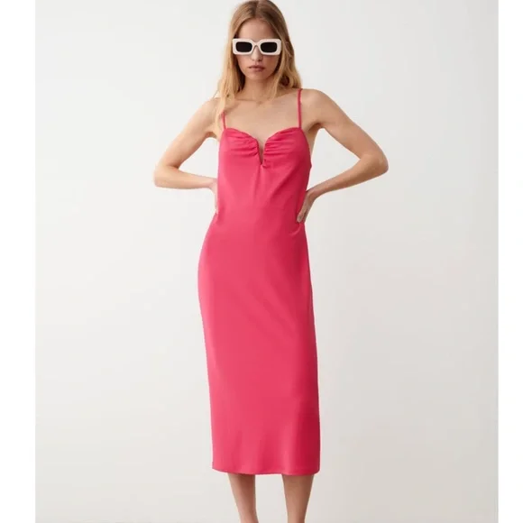pink flutter sleeve midi dress Pink Flutter Sleeve Sequin A Line Midi Dress